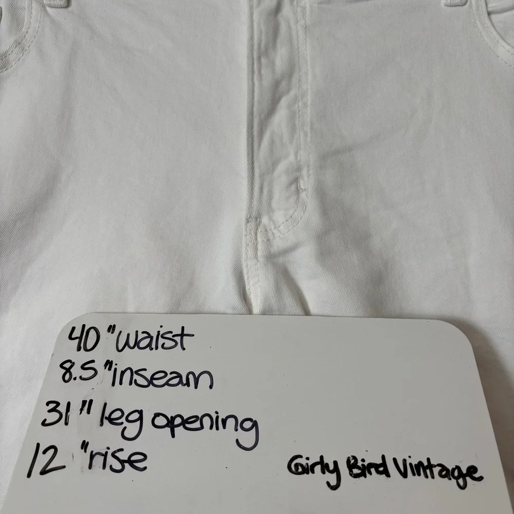 American Eagle Women's 16 Low‎ Rise Baggy Short White Stretch Jeans Denim NWT